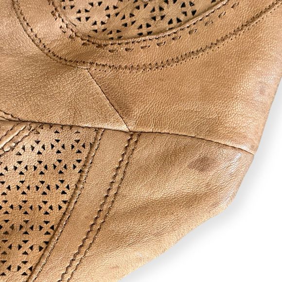 ELIE TAHARI X BERGDORF GOODMAN Cognac Ornate Leather Jacket, Size Small - Picture 12 of 13